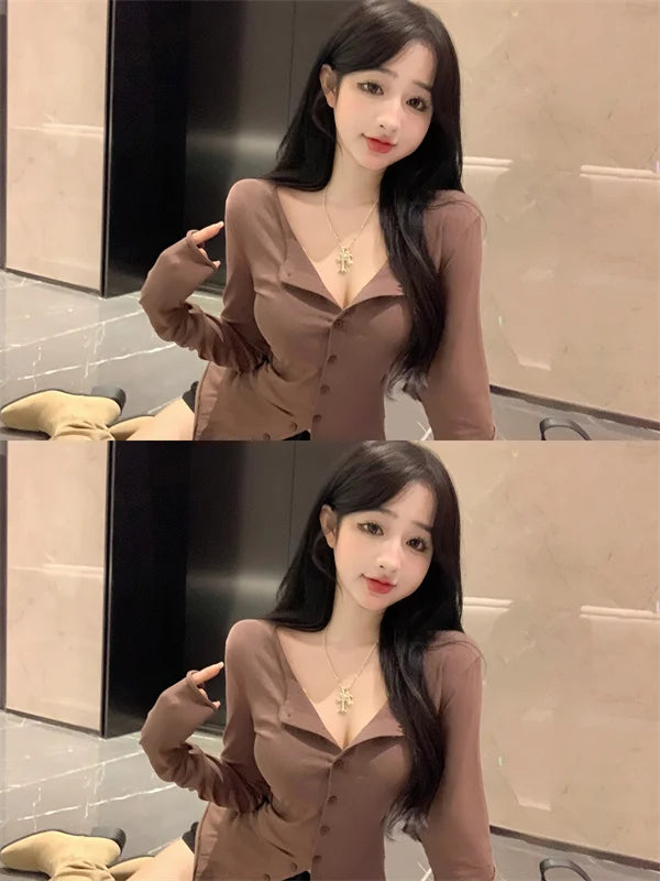 Women's Slimming Long Sleeve Cardigan | Korean Style Open Front Coat | Autumn Fashion Casual Outerwear