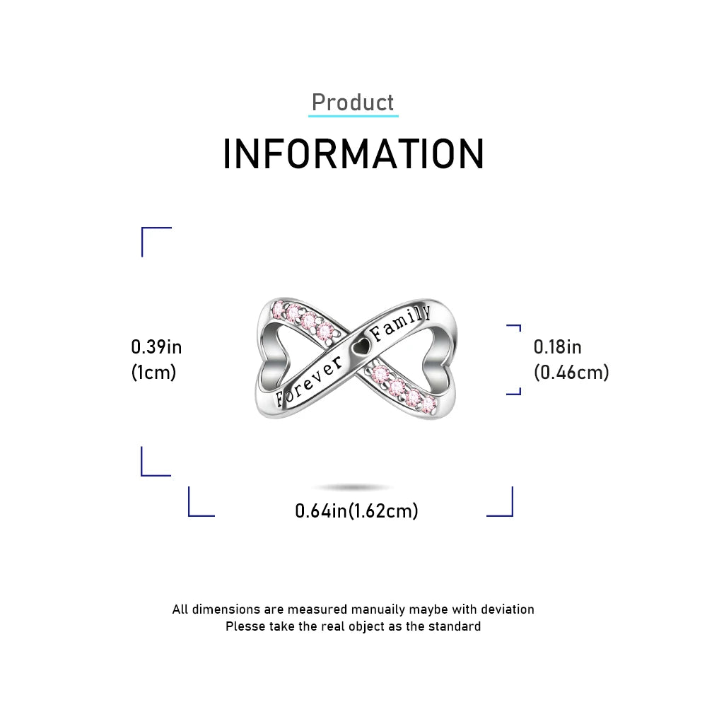 2025 New 925 Sterling Silver Family Love Heart Charm Beads | Sister, Daughter & Mother Pendant for Bracelets & DIY Jewelry