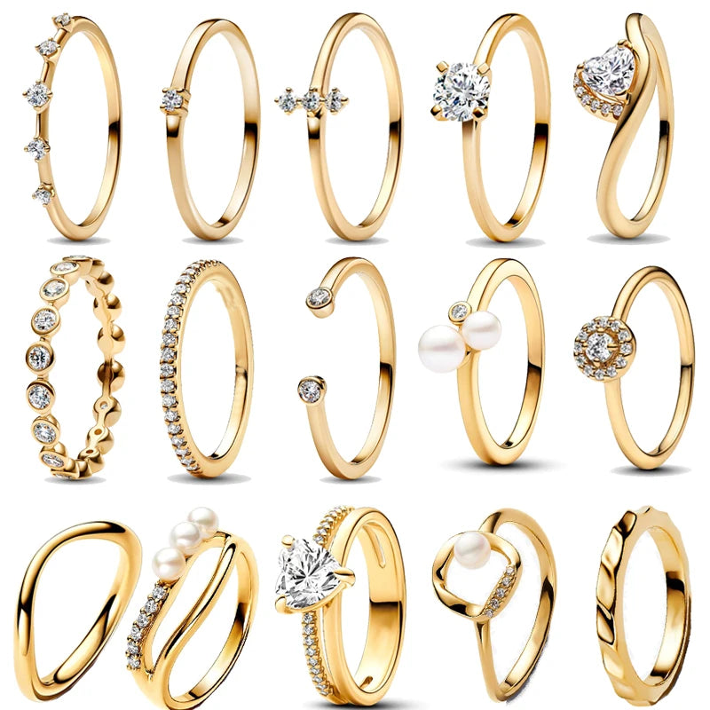 2025 925 Pure Silver Crown Sparkling Zircon Charm Ring for Women | Fashion Jewelry Anniversary Gift