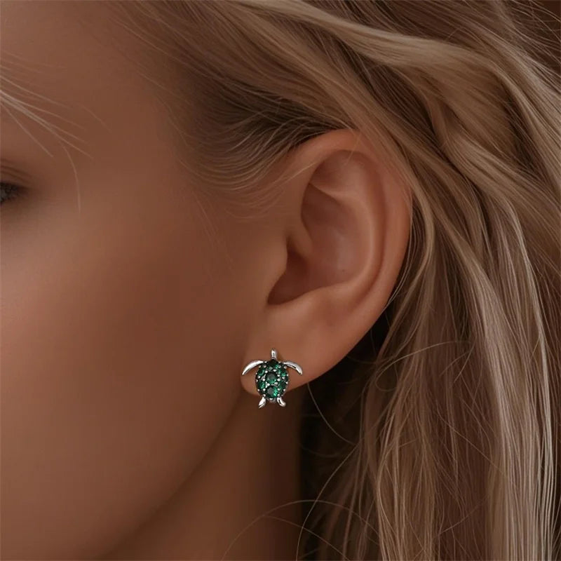 New Original 925 Sterling Silver Sweetheart Bow & Crab Ocean Earrings | Donut Zircon Round Design Women’s Fine Jewelry