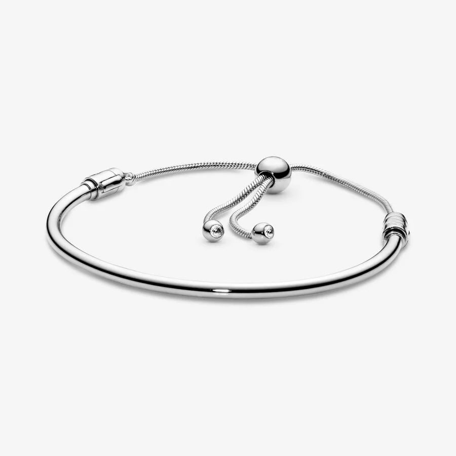 100% 925 Sterling Silver Adjustable Snake Bone Chain Charm Bracelet for Women | Original DIY Jewelry