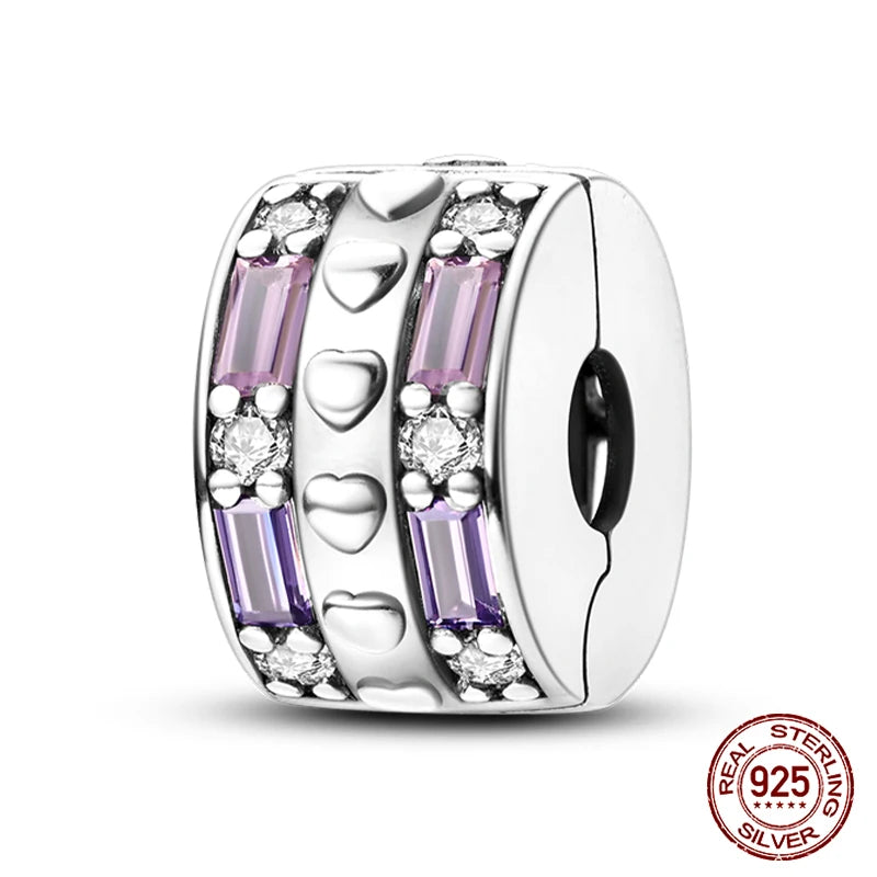 925 Sterling Silver Luminous Butterfly Star Moon Charm Bead | Round Clasp Bead for 3mm DIY Bracelet Jewelry Gift