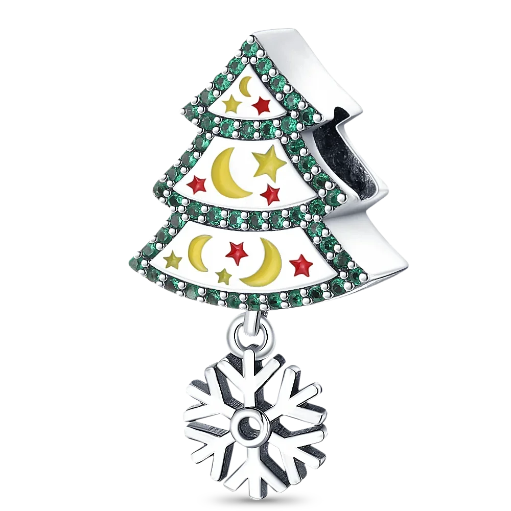 925 Sterling Silver Blue Moon Plane Space Series Glass Beads Clip Charm for Bracelet