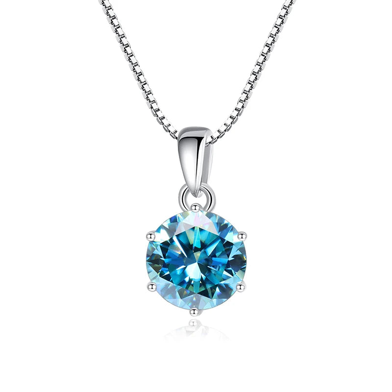 Butterflykiss 1CT Moissanite Pendant Necklace 925 Sterling Silver Bridal Jewelry