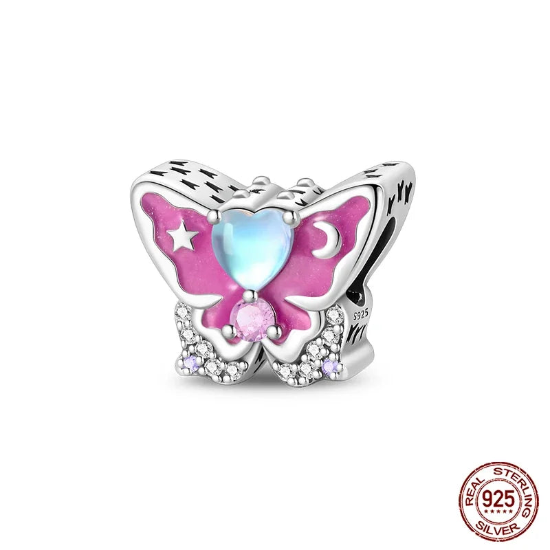 Fashion 925 Sterling Silver Colorful Butterfly Dragonfly Hummingbird Charms – Spring Series Beads Fit 925 DIY Bracelet