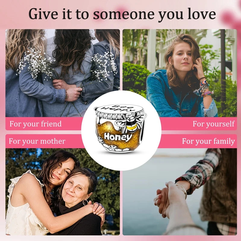 925 Sterling Silver Luminous Golden Firefly Charms | Sparkling Bee & Cat Dangle Beads Fit Original Bracelet DIY Jewelry Gift