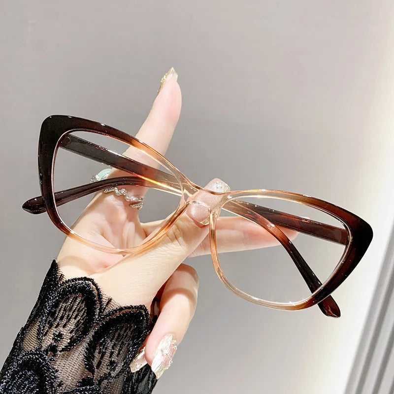 Fashion Ladies Reading Glasses – Trendy Luxury Cat Eye Presbyopia Anti-Blue Light Eyeglasses for Women & Men