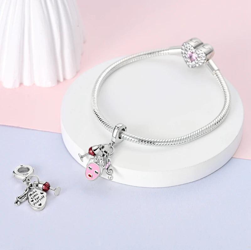 925 Sterling Silver Flying Bird & Butterfly Safety Chain Charm Beads for Original 3mm Bracelet – DIY Jewelry Gift