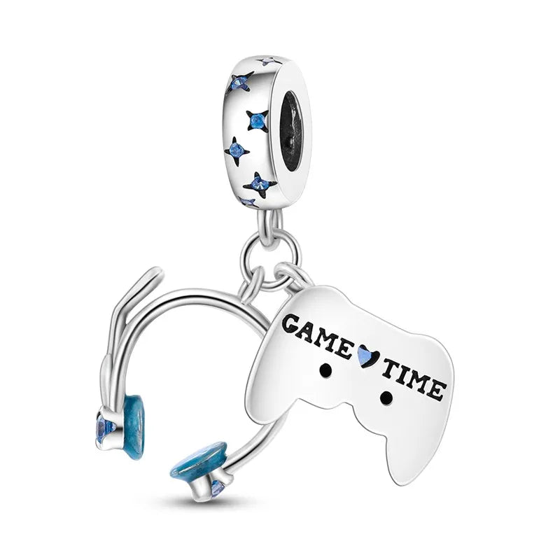 925 Silver 🎧 Enamel Earphone Charm Bead | Pandora Fit DIY Jewelry