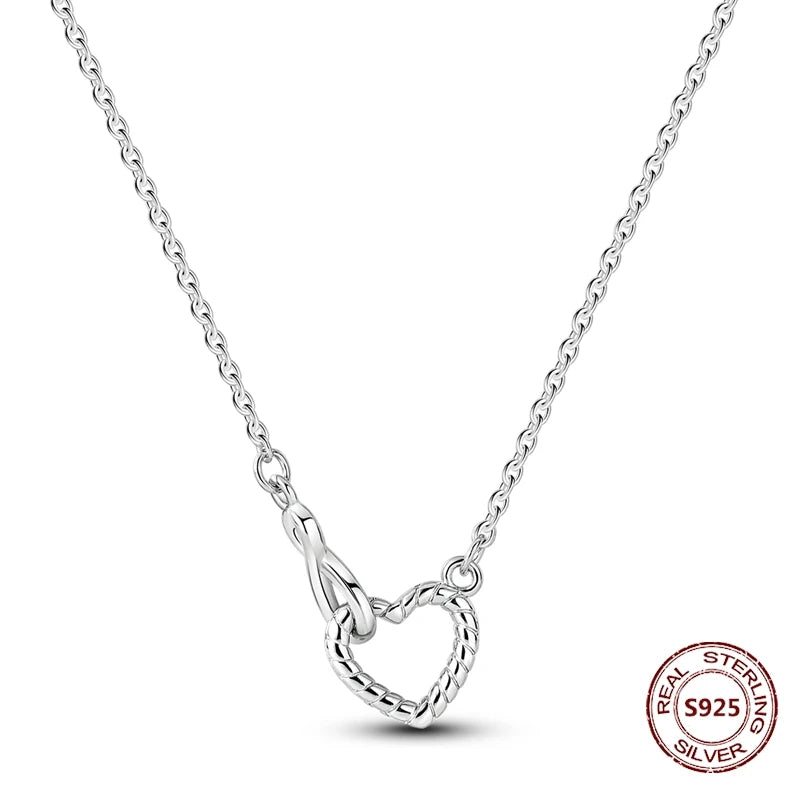 Heart to Heart Necklace 925 Sterling Silver Love Pendant Chain for Women – Wedding & Engagement Fine Jewelry