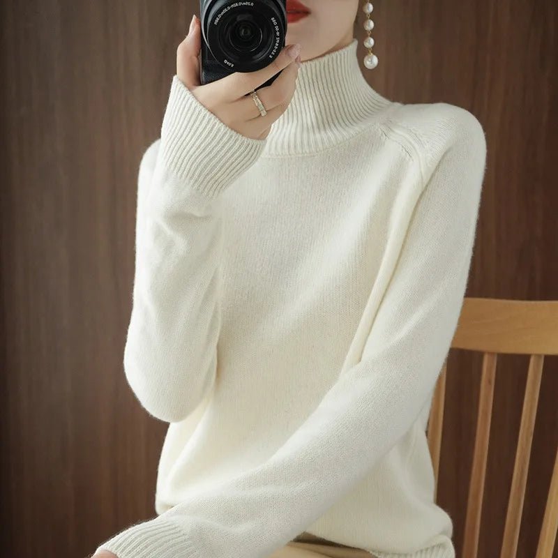 2025 Casual Autumn Winter Women Turtleneck Sweater – Thick Warm Long Sleeve Korean Knit Pullover