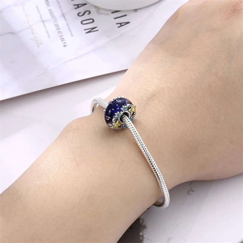 925 Sterling Silver Round Colored Zircon Spacer Beads – Fits Pandora Original Bracelets DIY Exquisite Party Jewelry