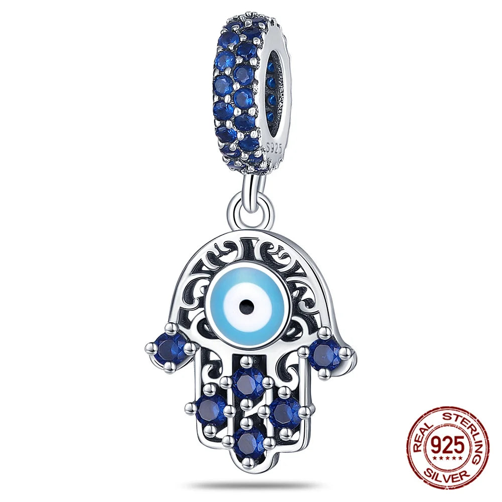 925 Sterling Silver Blue Zircon Evil Eye Charm | Original Devil Eye Series Bead Fits Pandora Bracelet – Women’s DIY Jewelry Gift