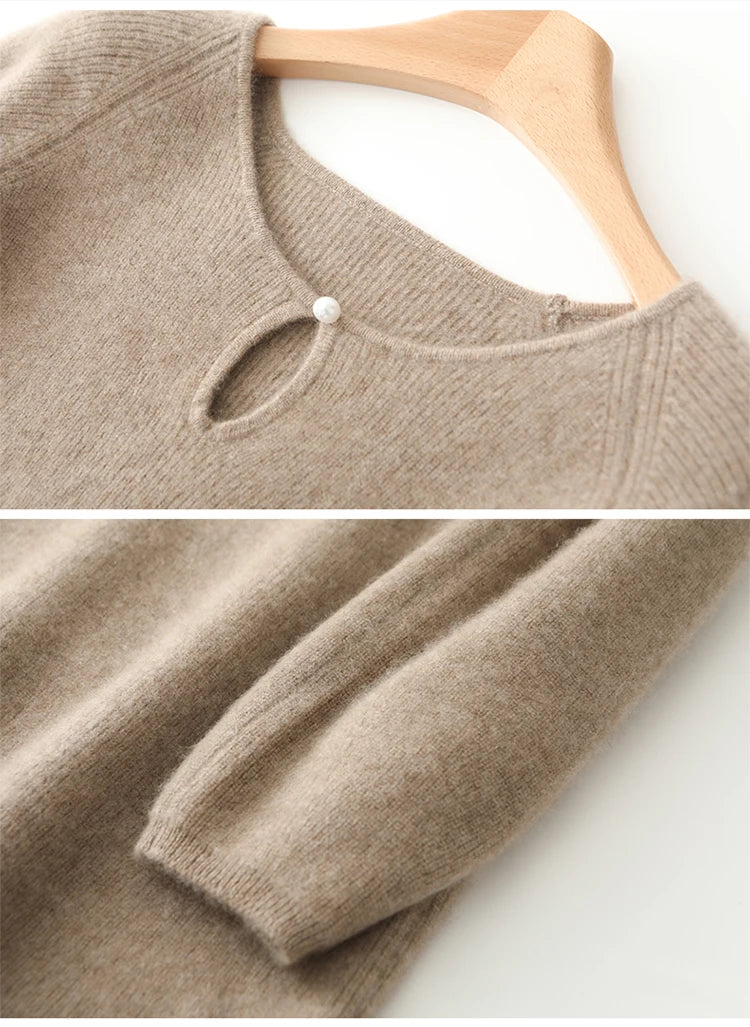 Loose Knitted Sweater Dress for Women – Round Neck Long Sleeve Casual Autumn New Arrival Elegant Fashion Dress