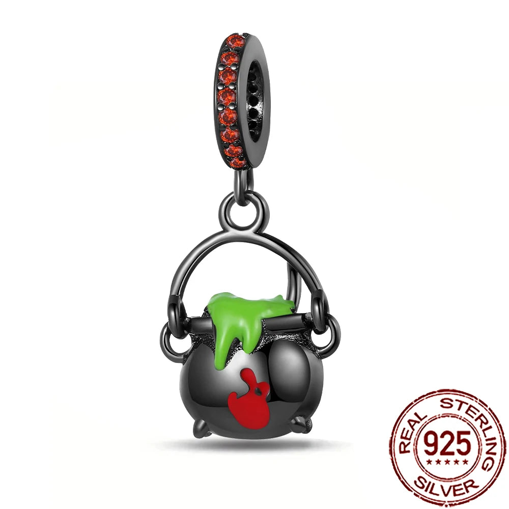 Gothic 925 Sterling Silver Grim Reaper Skull Charm Bead Fit Pandora Bracelet