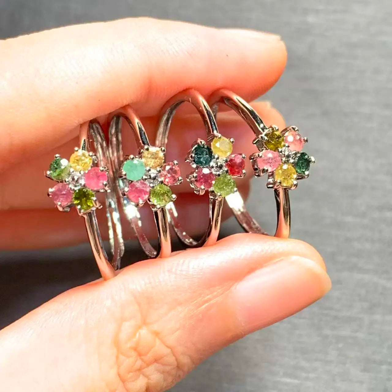 New Arrival Natural Tourmaline Stone Ring – Elegant Copper Jewelry Gift for Women