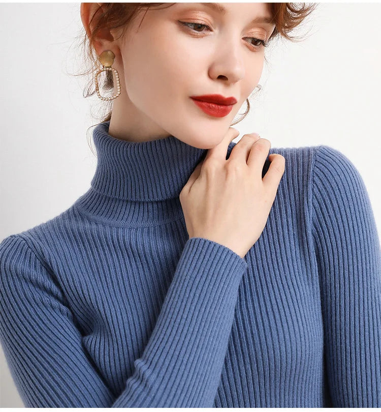 Heliar Women’s Fall Turtleneck Sweater – Soft Knitted Cashmere Pullover, Basic Warm Jumper for Autumn Winter 2024