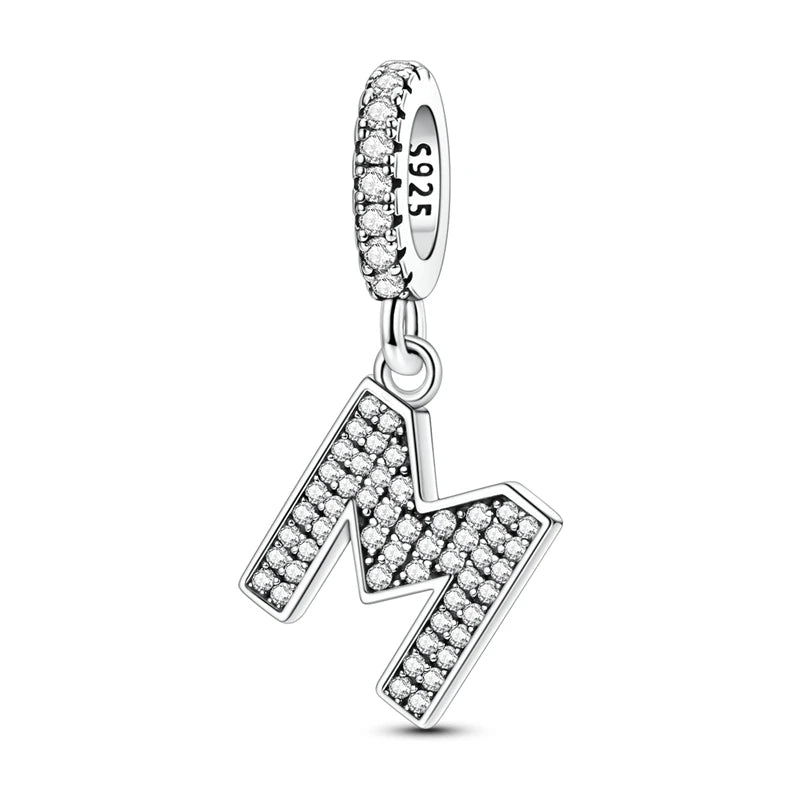 New 26 A–Z Letter Charms Beads 925 Sterling Silver | Alphabet Pendant Fit Original Bracelet Women Jewelry Gift
