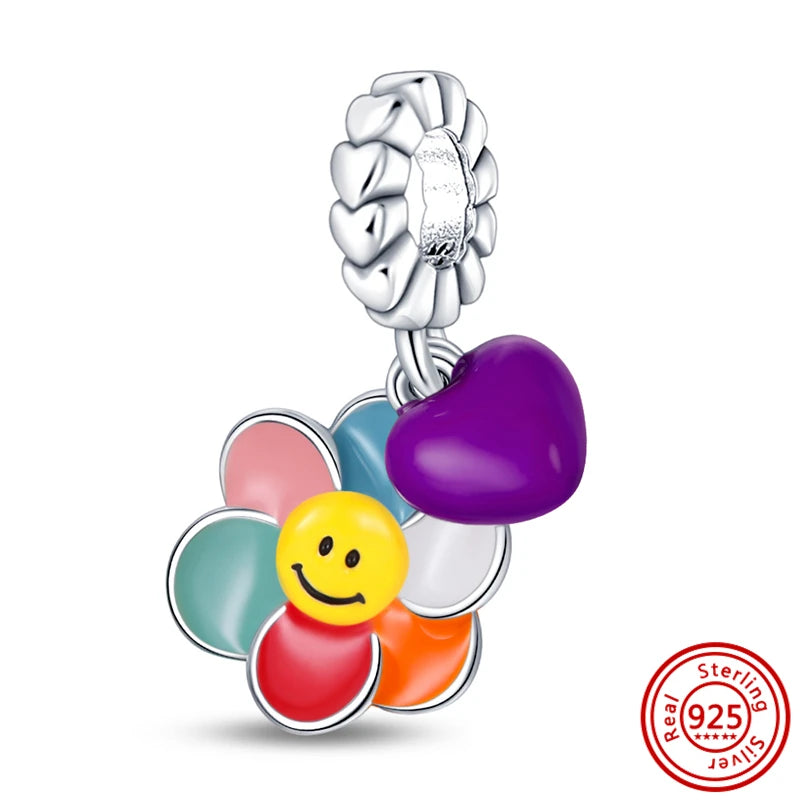 925 Sterling Silver Heart-Shaped Moon Rose Beads Charm | Classic Random Blind Bag | Affordable DIY Bracelet Jewelry Gift