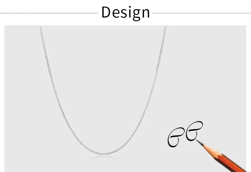 925 Sterling Silver 2MM Side Chain Necklace for Men & Women – 40-75cm Wedding Party Jewelry Gift