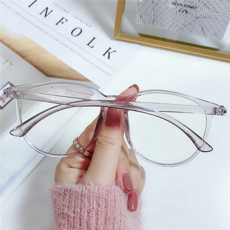 Transparent Anti Blue Light Glasses – Unisex Round Frame Korean Fashion Eyeglasses | Eye Protection Spectacle Eyewear