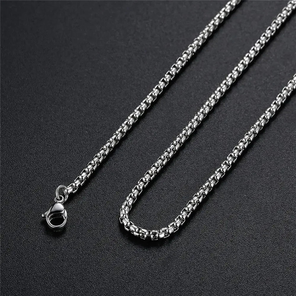 925 Sterling Silver 4MM Round Box Chain Necklace 18-24 Inch – Unisex Hip Hop Fashion Jewelry for Men & Women