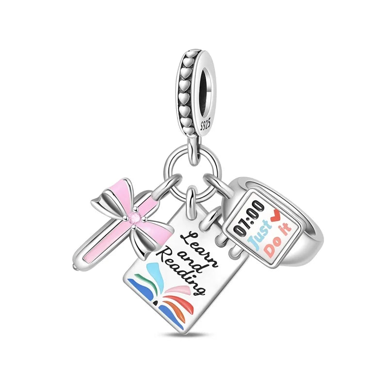 Original 925 Sterling Silver Charms | Bag, Earphone, Magic Cube, Watch & Games Console Beads for Bracelets & Necklaces