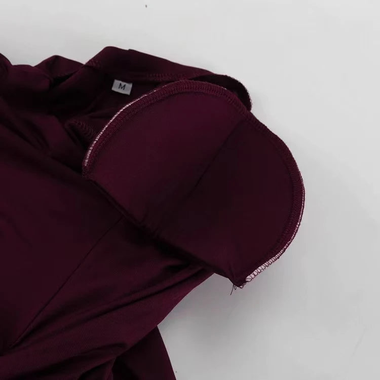 Sexy Pleated Long Sleeve Bodycon Dress – Drawstring Tight Fit High Waist Round Neck Spring Summer Women’s Commute Dress