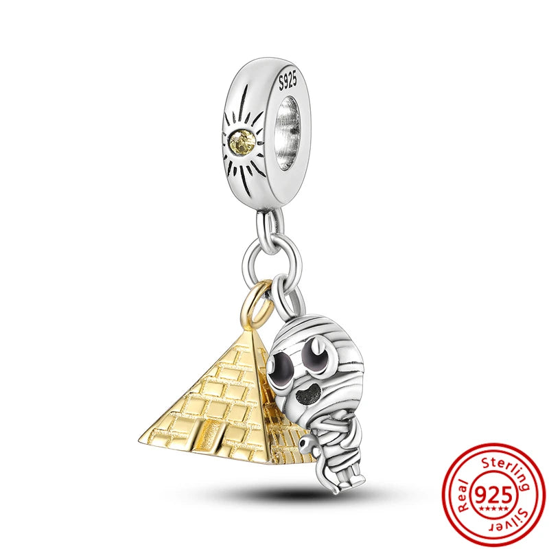 Yellow Hot Series 925 Sterling Silver Sunflower Bee Sun Hat Charms | Fit Original Bracelet DIY Women Jewelry Gift