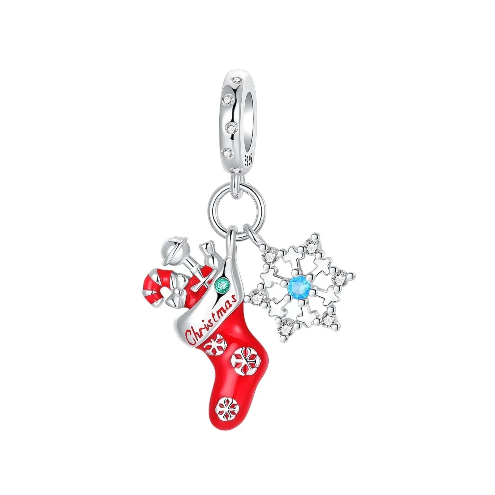 Christmas 925 Sterling Silver Charms | Santa Claus Reindeer Snowman Tree Beads Fit Original Bracelet