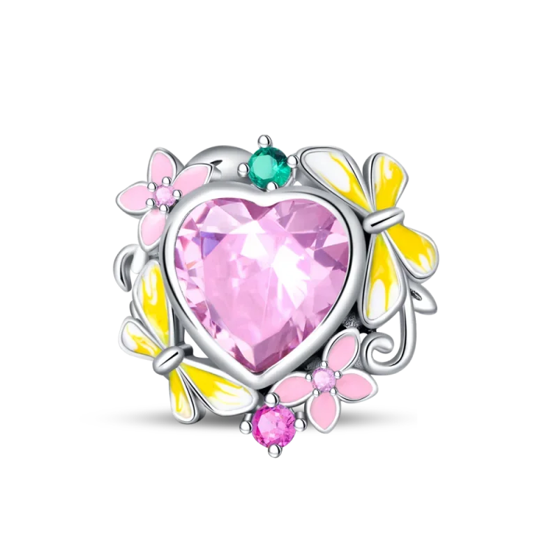 925 Sterling Silver Blue Series Charm | Dragonfly, Butterfly, Bird & Pansy Flower Pendant for 4MM Bracelet