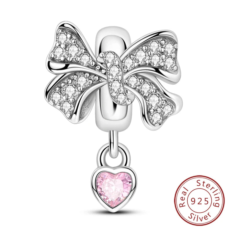 925 Sterling Silver Ballet Shoes & Perfume Bottle Charms | Bow Beads Fit Original Bracelet Pendant DIY Fine Jewelry for Women