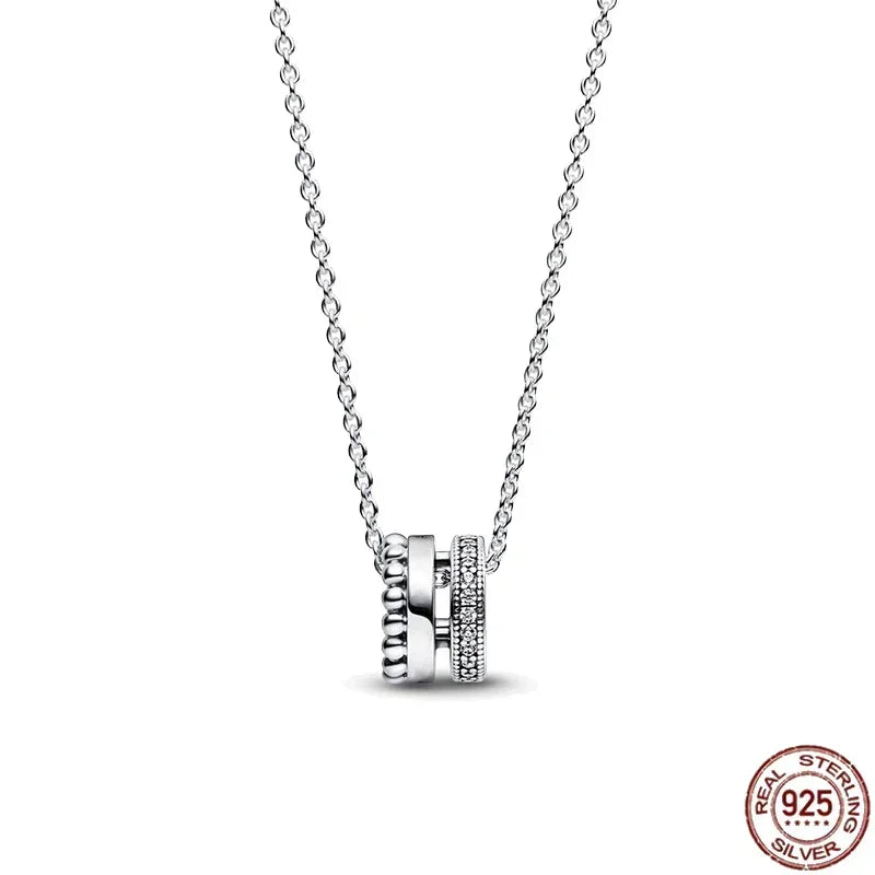 925 Sterling Silver Shiny Round Heart Necklace | Classic Elegant Charm Jewelry Gift for Women