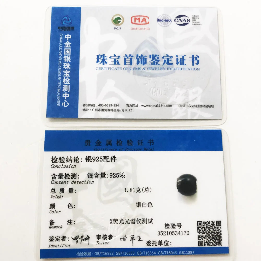 Black Beads 925 Sterling Silver Charms – Jewelry Accessories Gift for Women & Men