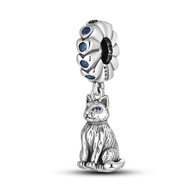 Cat Collection 925 Sterling Silver Charms Bead | Persian Bell & Multifarious Cat Dangle Fit Pandora Bracelet Necklace DIY Jewelry