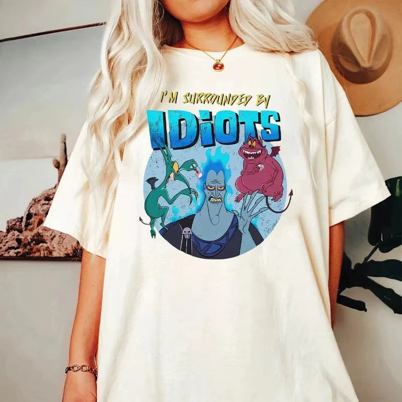 Retro Disney Hercules Villains T-Shirt – Hades Pain & Panic “I’m Surrounded By Idiots” Tee for Men & Women