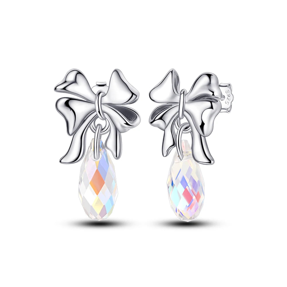 2024 New 925 Sterling Silver Bow Tie Jewelry Set | Zircon Ring, Earrings, Bracelet & Necklace for Women Gift