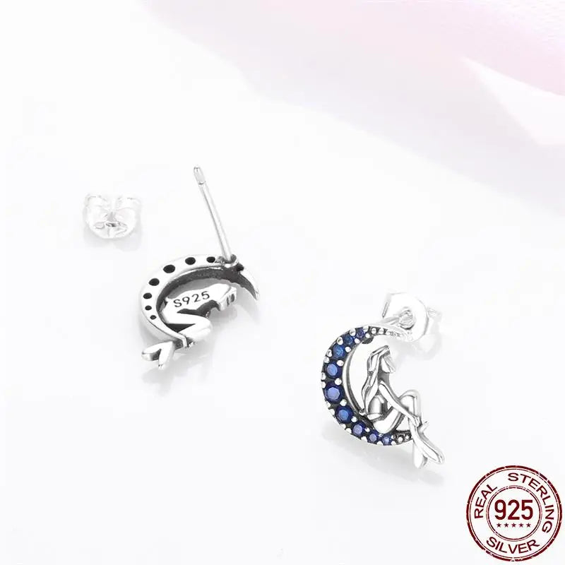 Luxury 925 Sterling Silver Ocean Mermaid Earrings | Pave CZ Fine Jewelry for Women
