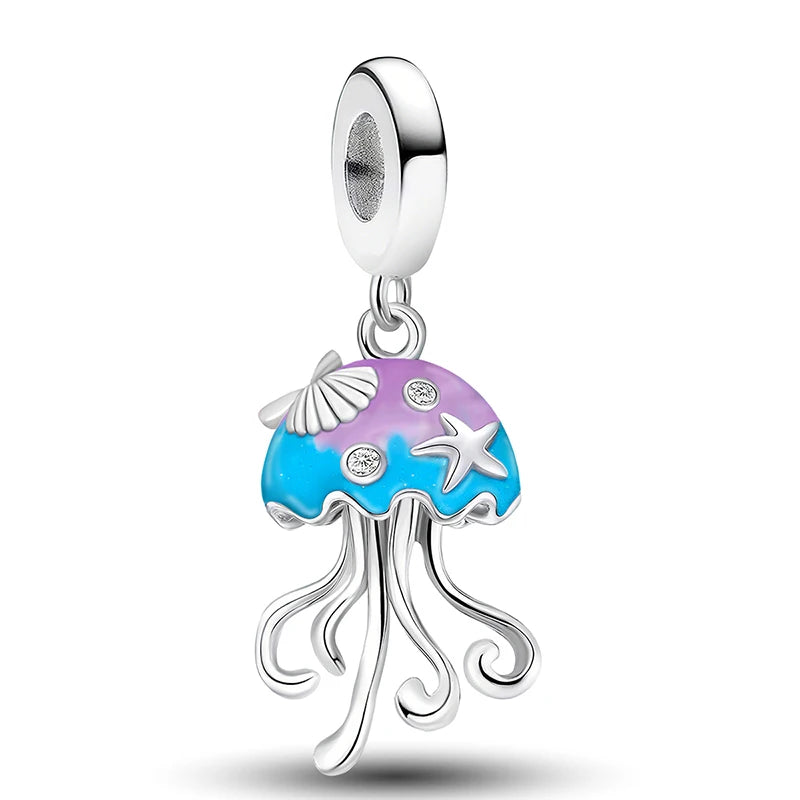 925 Sterling Silver Turtle Dolphin Series Charms | Ocean Beads Fit DIY Bracelet Necklace Women Jewelry Gift