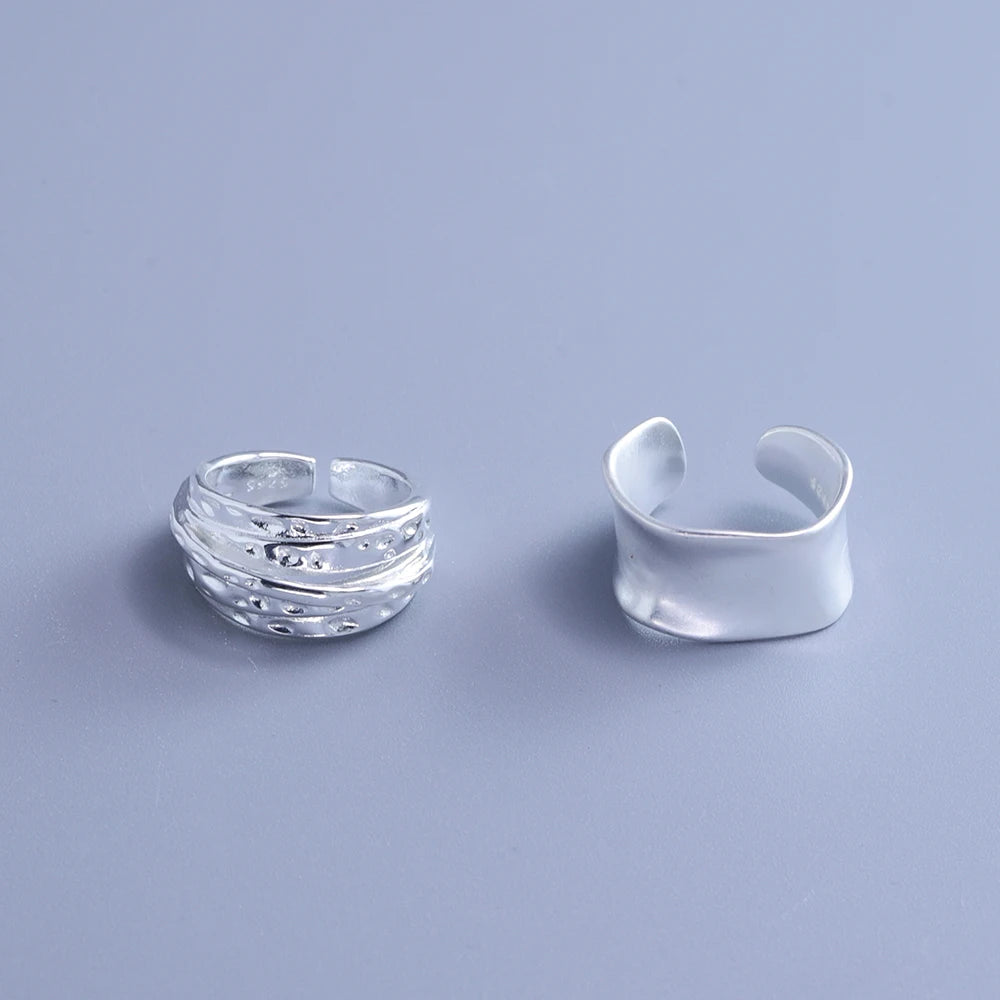 VENTFILLE 925 Sterling Silver Irregular Geometry Ring – Women’s Minimalist Jewelry Gift