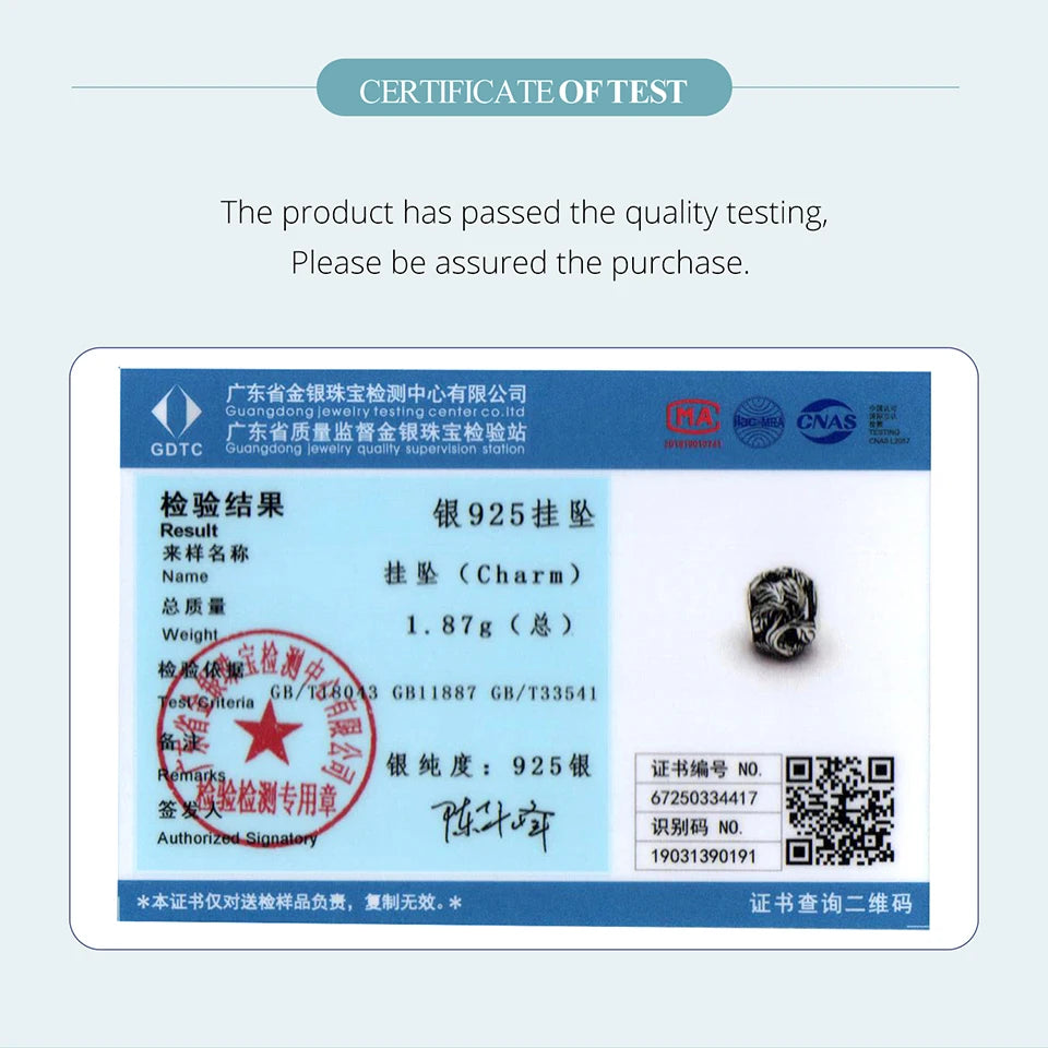 BAMOER 925 Sterling Silver Phoenix & Dragon Charm | Retro Hollow Round Bead | Fits Original Bracelet DIY Jewelry Accessories