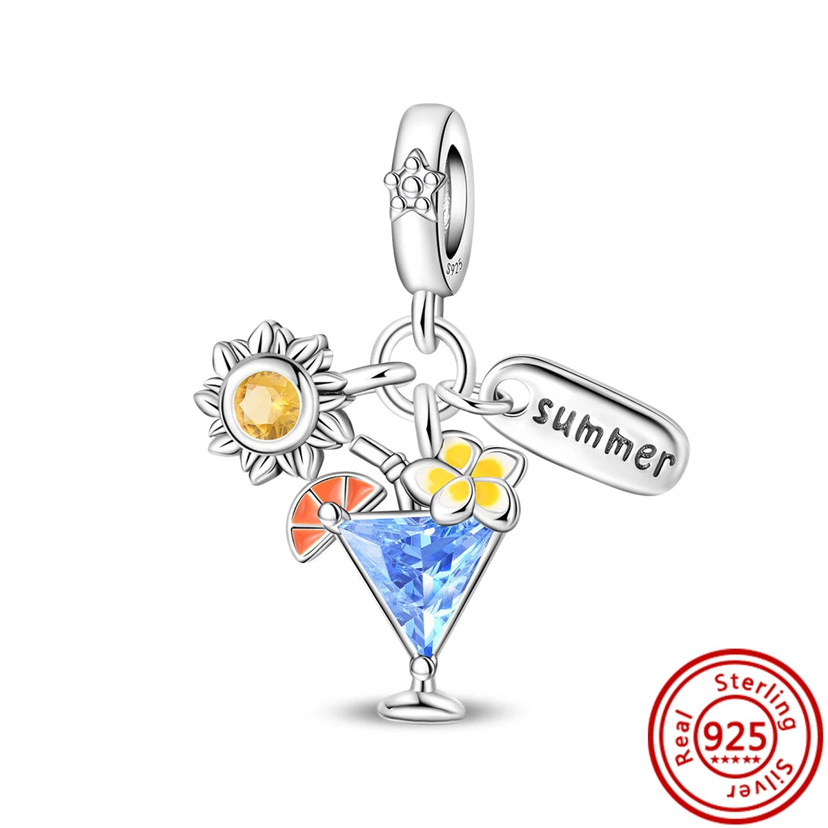 Yellow Hot Series 925 Sterling Silver Sunflower Bee Sun Hat Charms | Fit Original Bracelet DIY Women Jewelry Gift