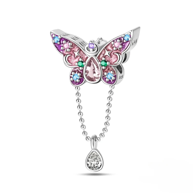 Fashion 925 Sterling Silver Colorful Butterfly Dragonfly Hummingbird Charms – Spring Series Beads Fit 925 DIY Bracelet