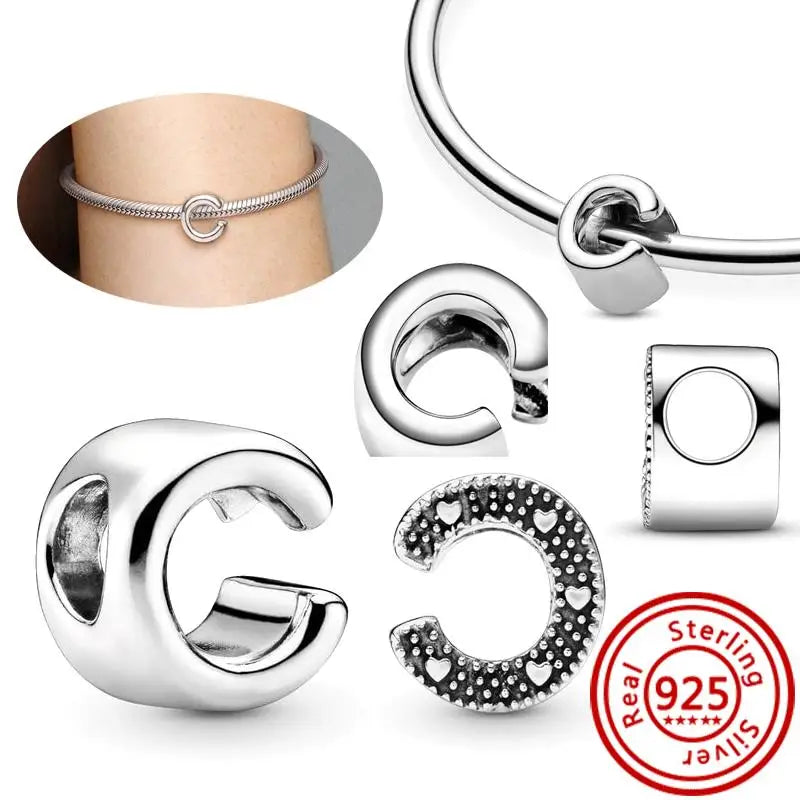 925 Sterling Silver A–Z Alphabet Letter Charms | Gold & Silver Beads for Women DIY Bracelet Jewelry