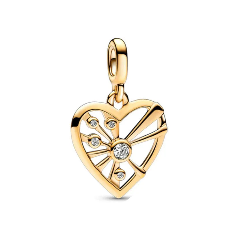 New 925 Sterling Silver ME Series Gold Toothed Elephant Charm | Fit European Original ME Bracelet Accessories Jewelry