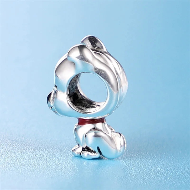 Cute Pet Kitten Puppy Sheep Charms | Fit 925 Original Pandora Bracelets | Colorful Zircon Beads DIY Jewelry Gift