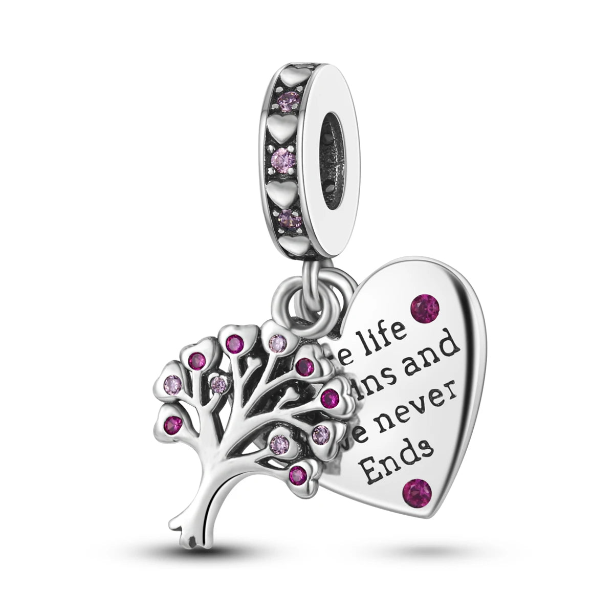 S925 Silver Heart Love Mom Infinity Charm | Dangle Bead Fit Bracelet Jewelry Mother’s Day Gift