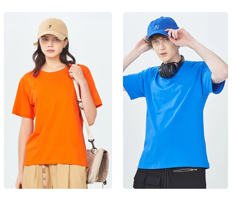 100% Cotton Women T-Shirt – Casual Sporty Short Sleeve O-Neck Tee | Loose Summer Top White & Black