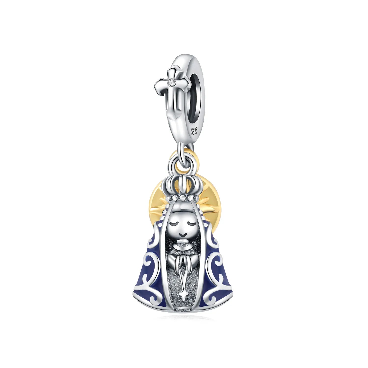 925 Sterling Silver Jesus Religious Symbol Charm Bead | Faith Pendant for Original Bracelet DIY Jewelry Gift