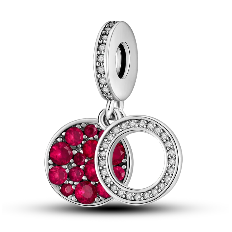 925 Sterling Silver Colorful Charms – Rose, Crown, Rainbow & Heart Dangle Beads Fit Pandora Bracelet & Necklace